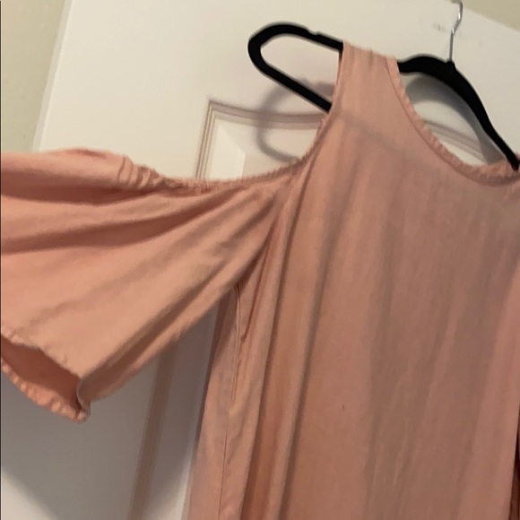 Light Pink Cold Shoulder Aline Dress - Picture 3 of 7
